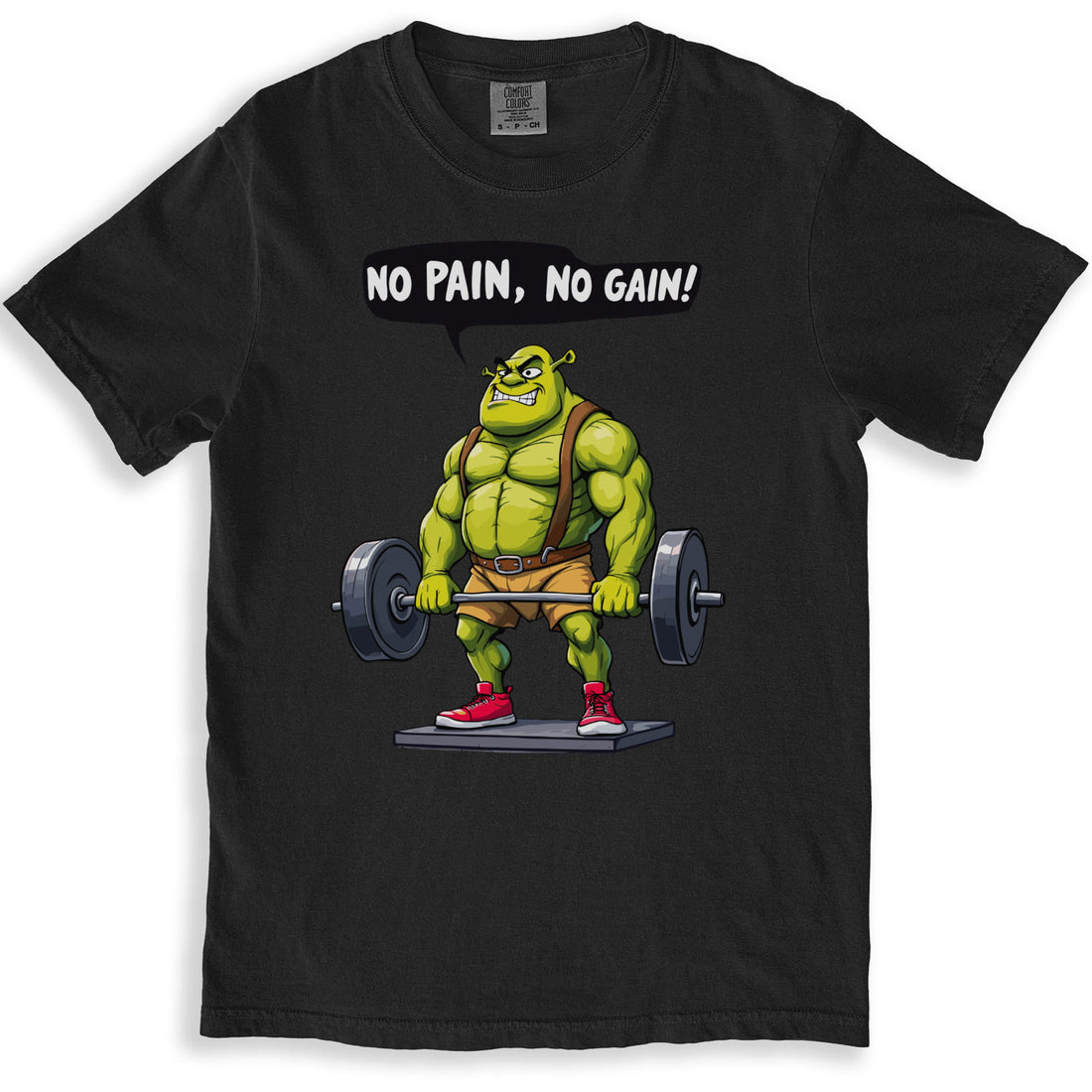 No Pain No Gain Cartoon Graphic Workout T-Shirt product