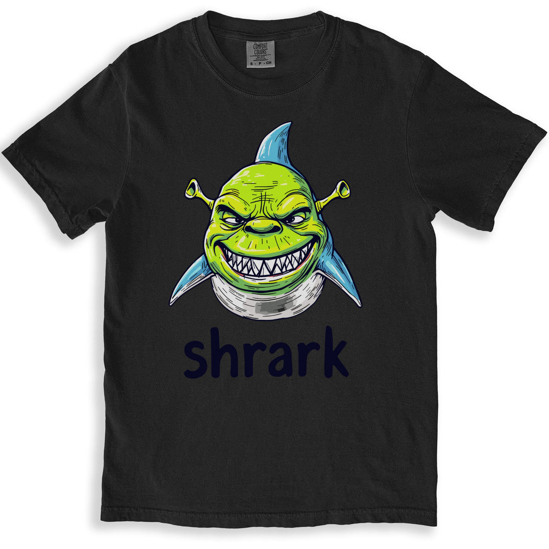 Funny Shrek Shark Character Graphic Tee Shirt product