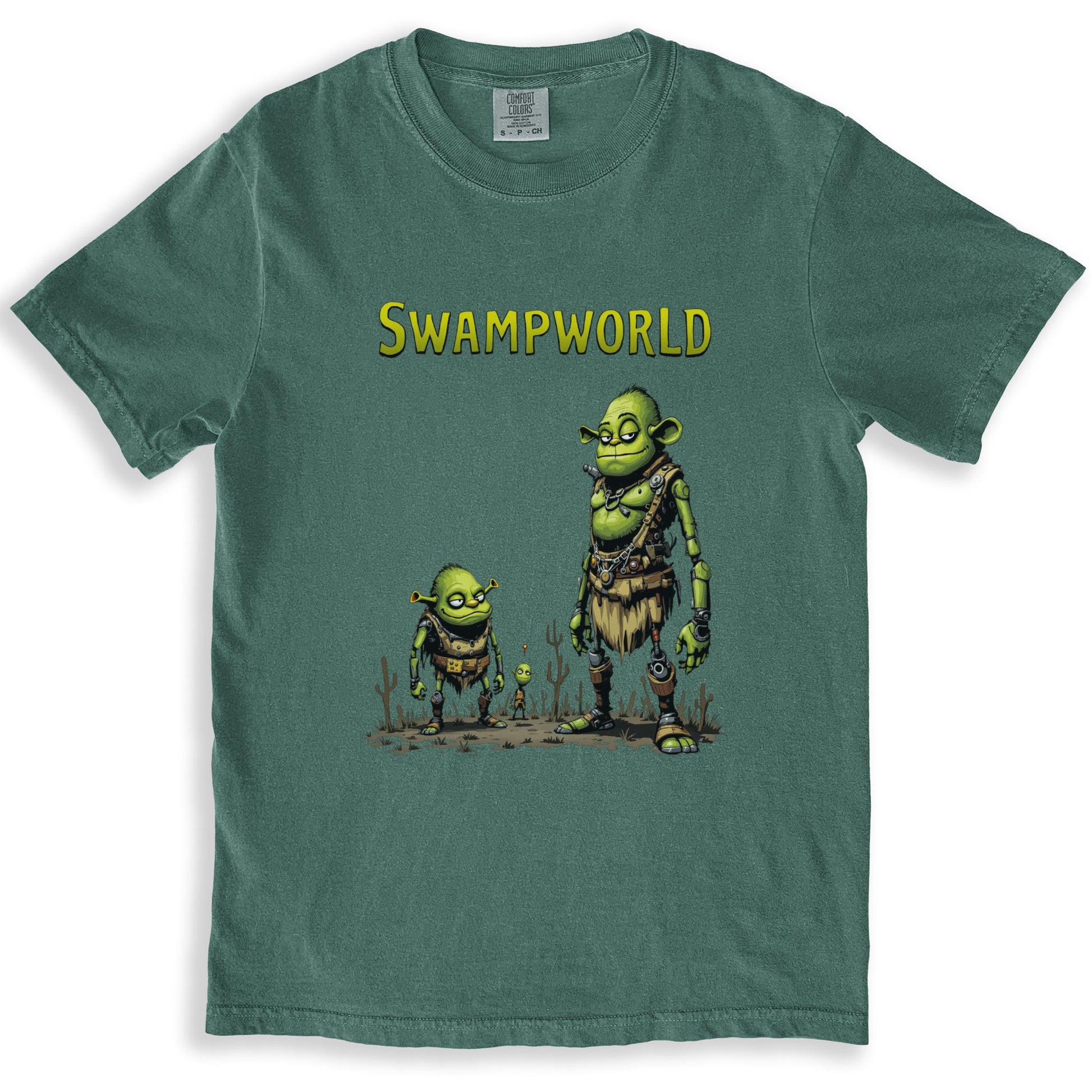Swampworld Graphic Tee with Cartoon Ogre Characters product