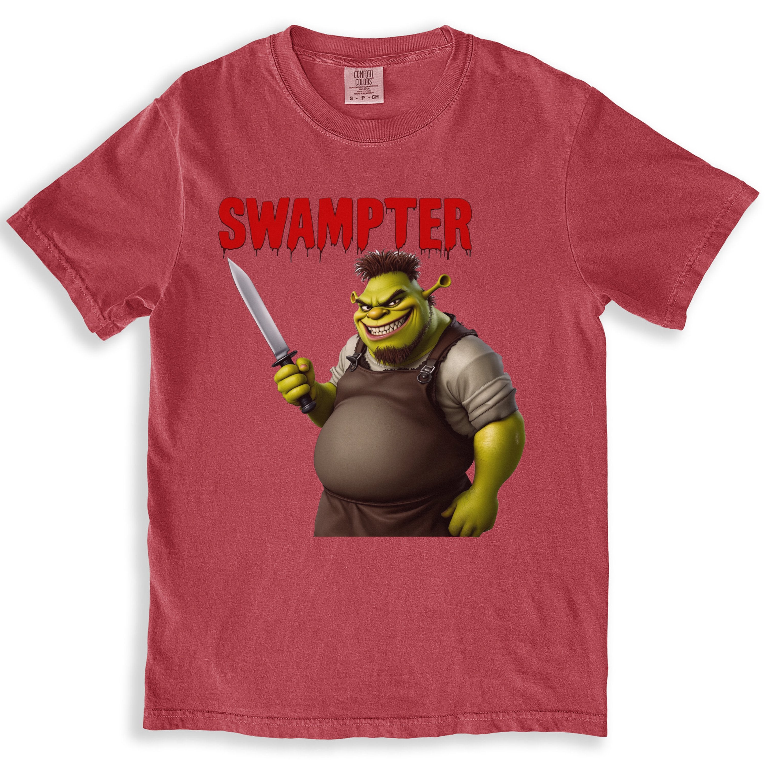 Swampter Character Design With Knife Illustration T-Shirts