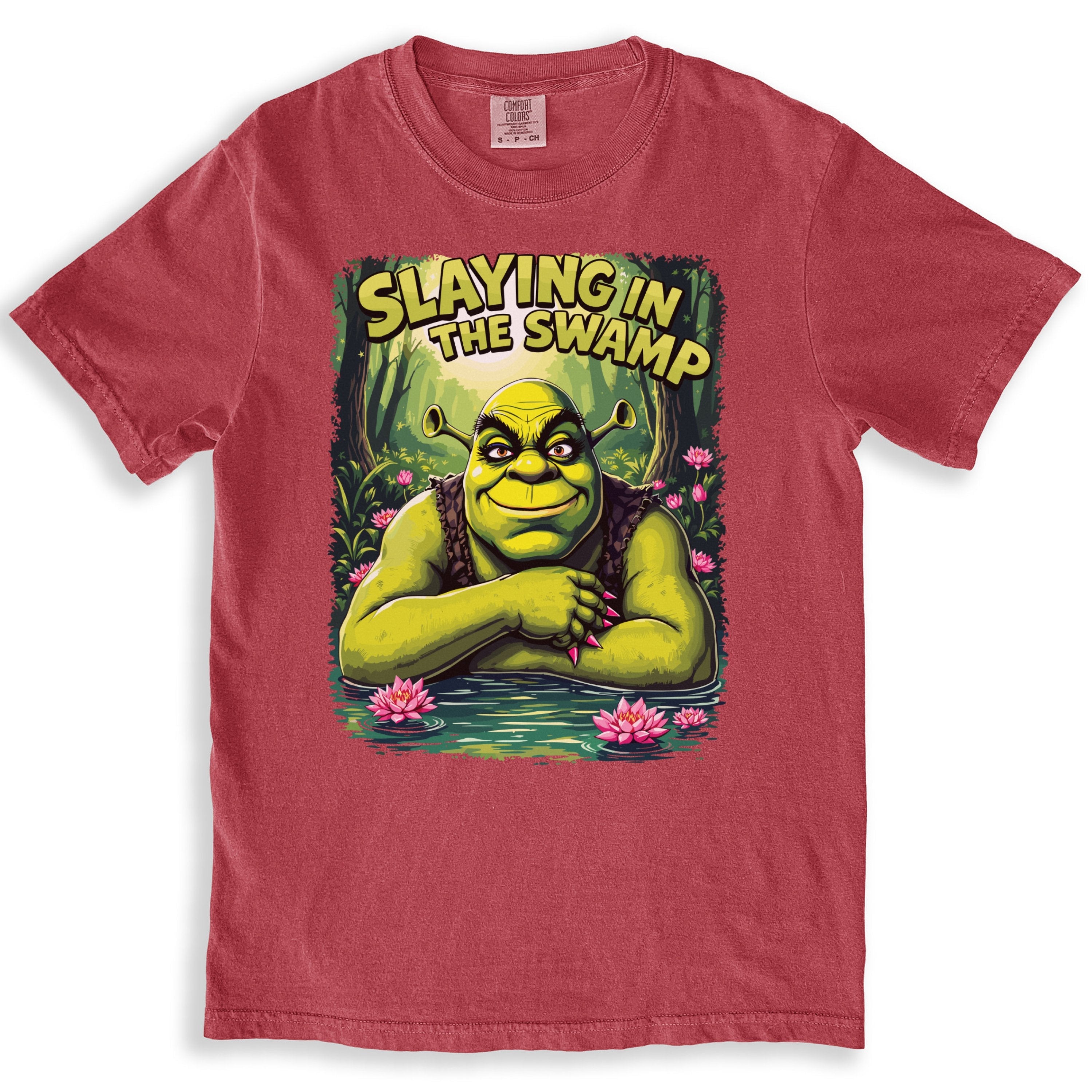 Slaying In The Swamp Illustration Graphic Novelty T-Shirts