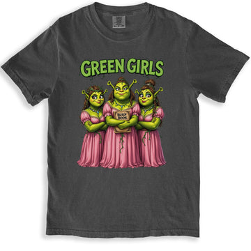 Funny Green Girls Cartoon Graphic T-Shirt product