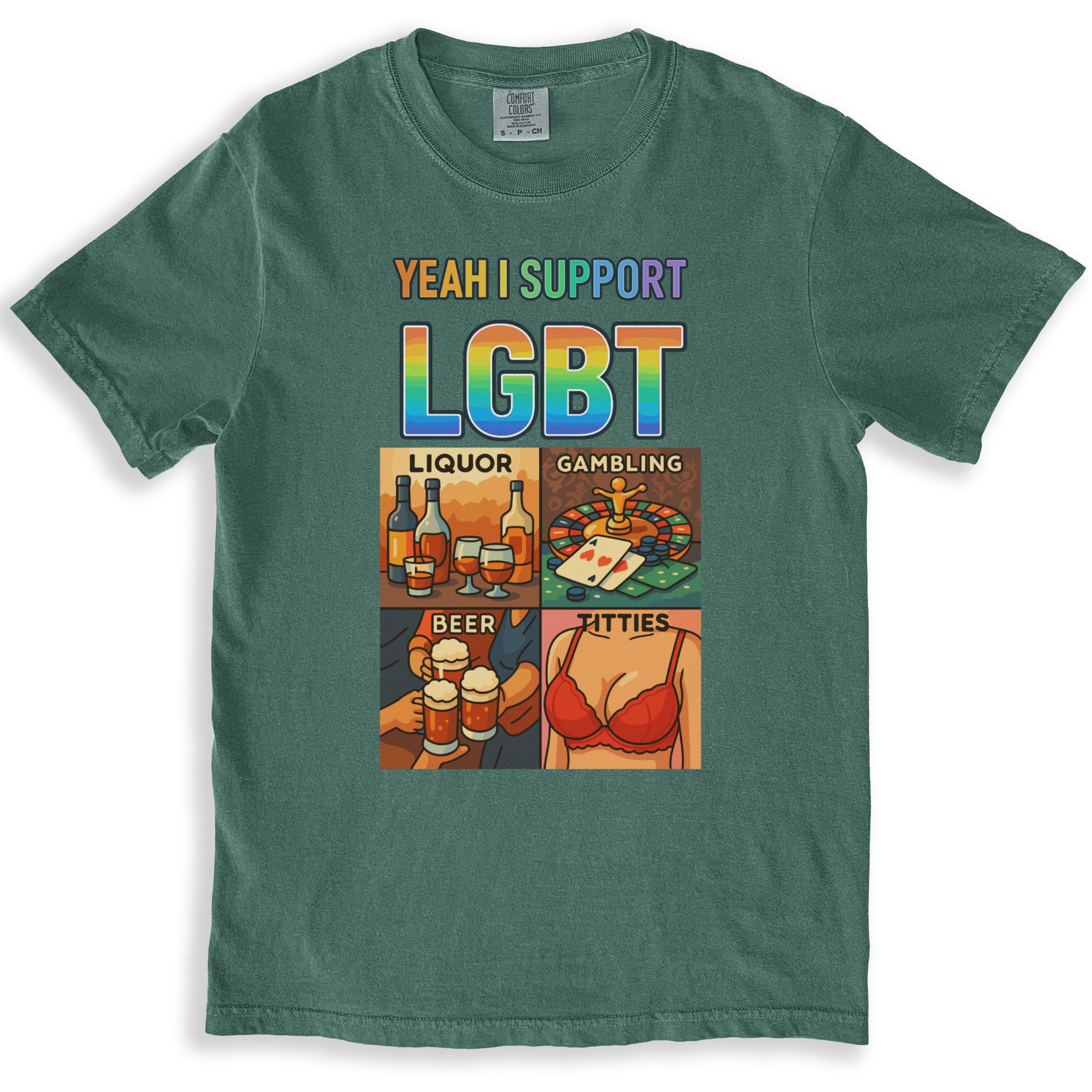 Yeah I Support LGBT Liquor Gambling Beer Titties product