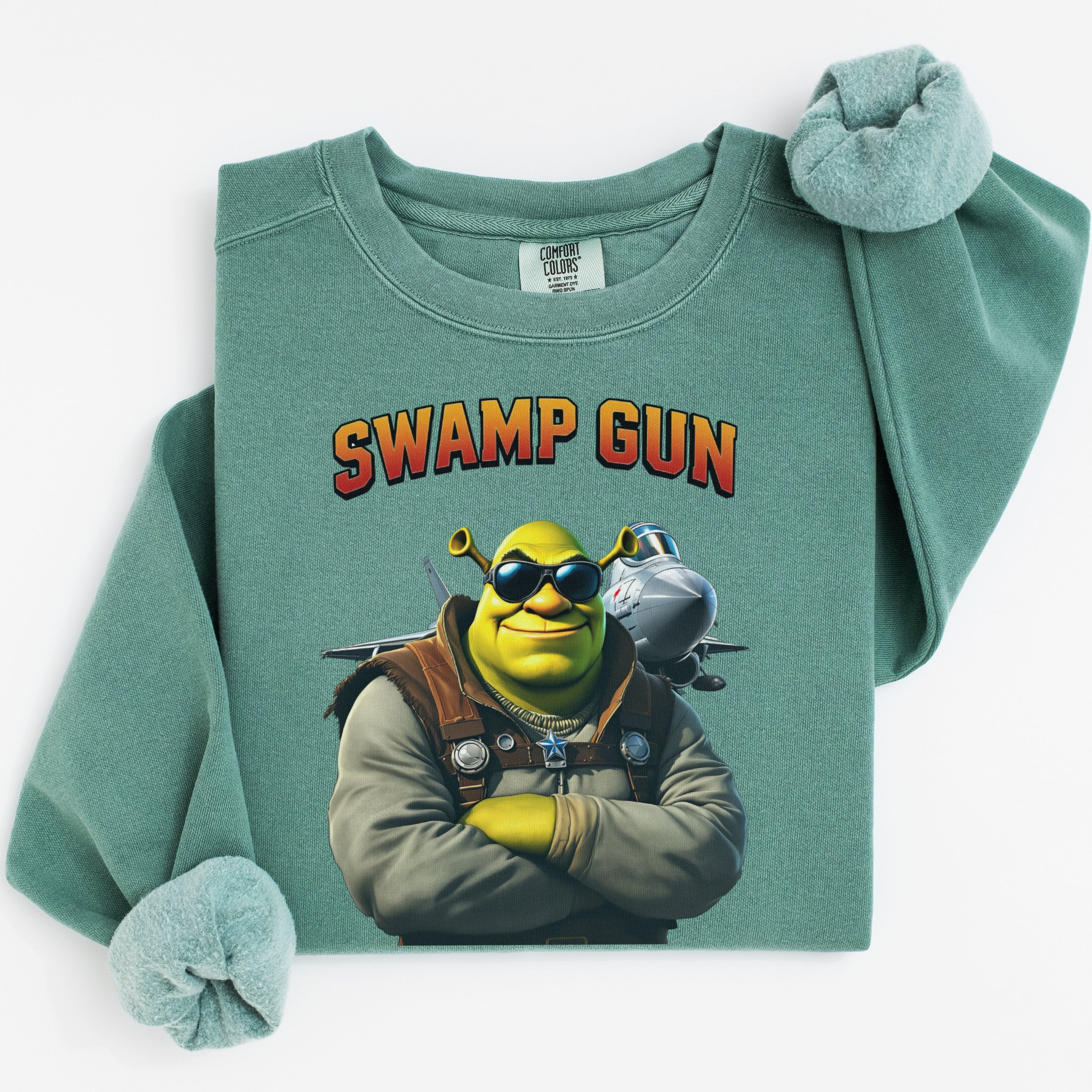 Swamp Gun Sweatshirt Featuring Green Character product
