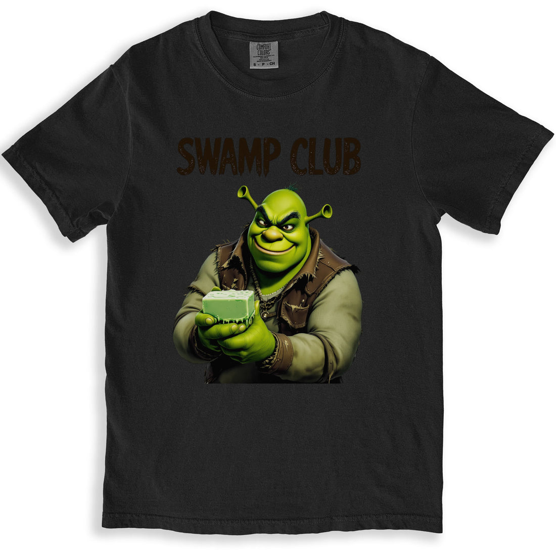 Swamp Club Graphic Tees Shrek Wearing Cute Smile product type