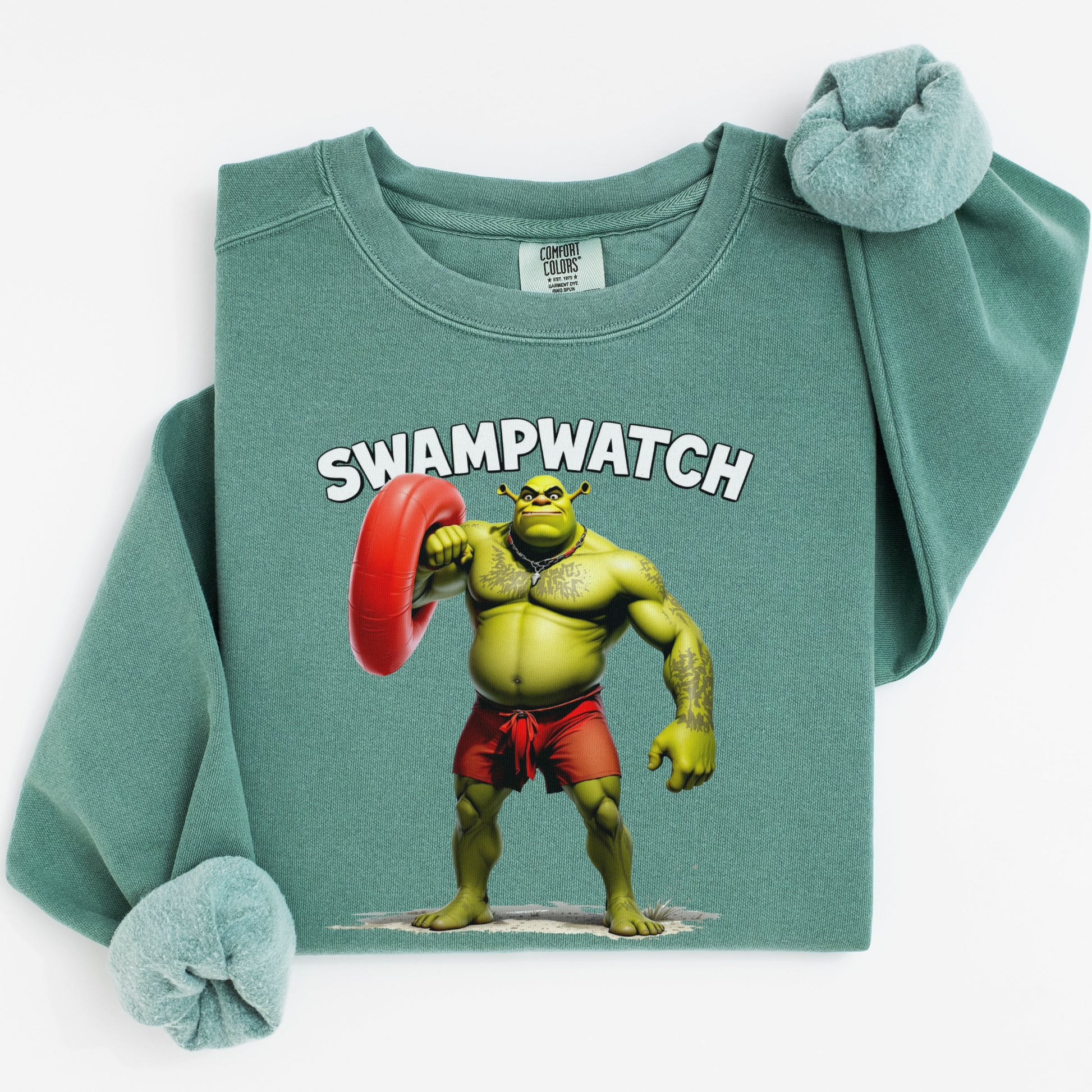 Funny Shrek Lifeguard Parody Graphic Sweatshirt product