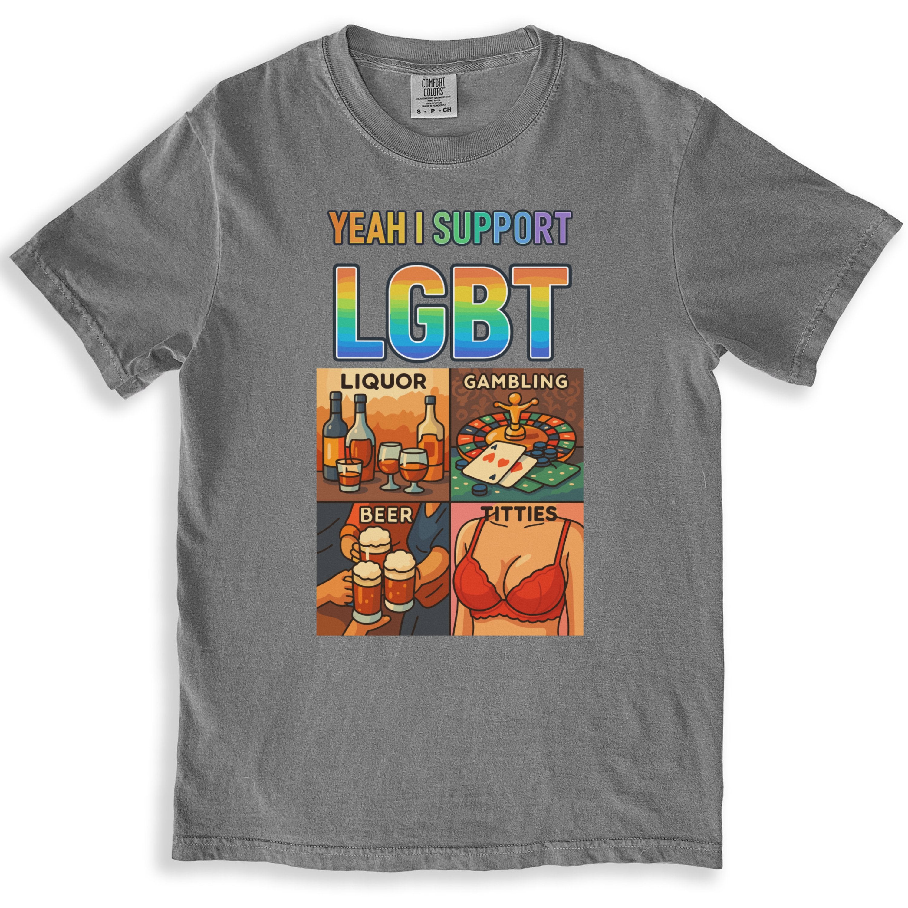 Yeah I Support LGBT Liquor Gambling Beer Titties product