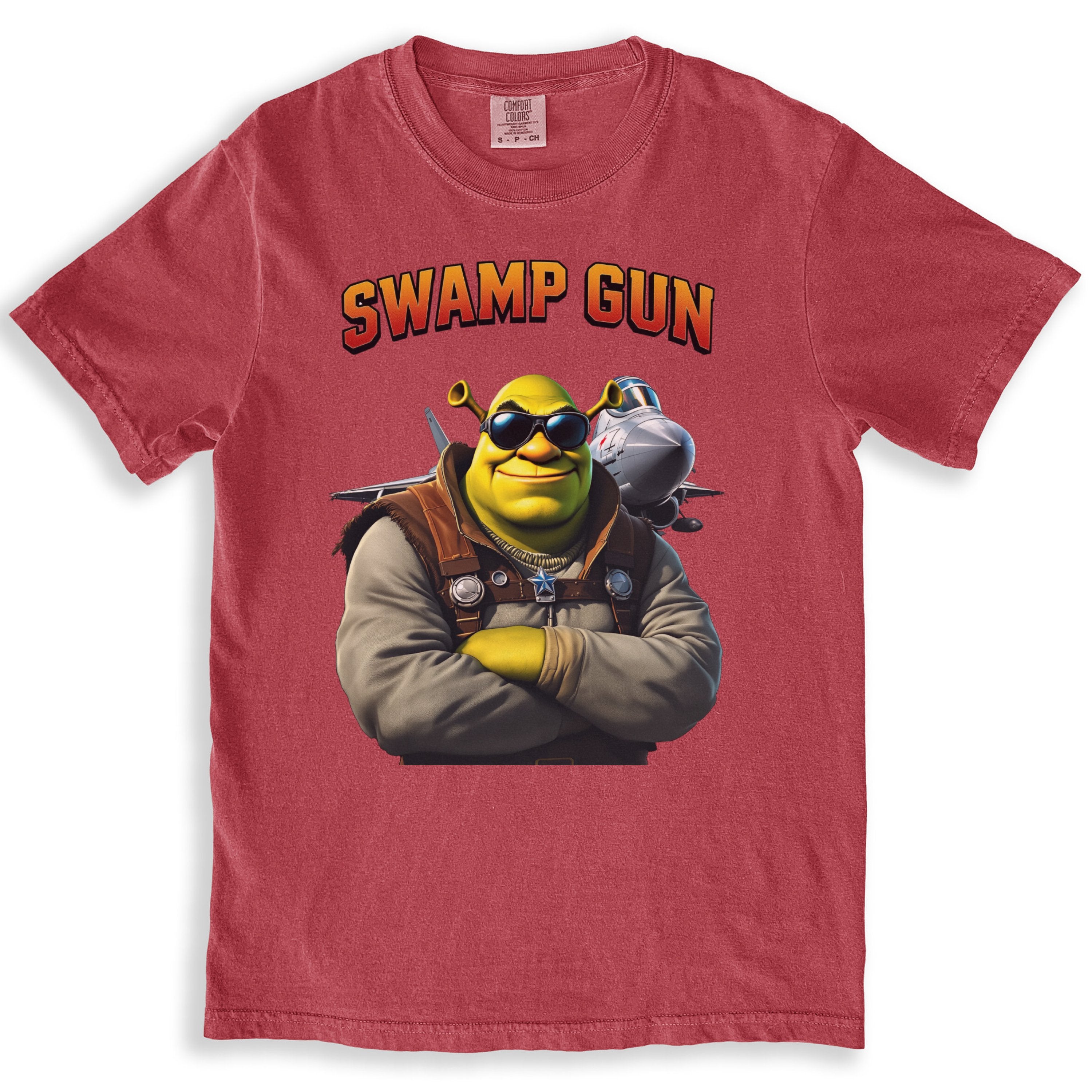 Swamp Gun Shrek Jet Pilot Cool Design Graphic T-Shirts