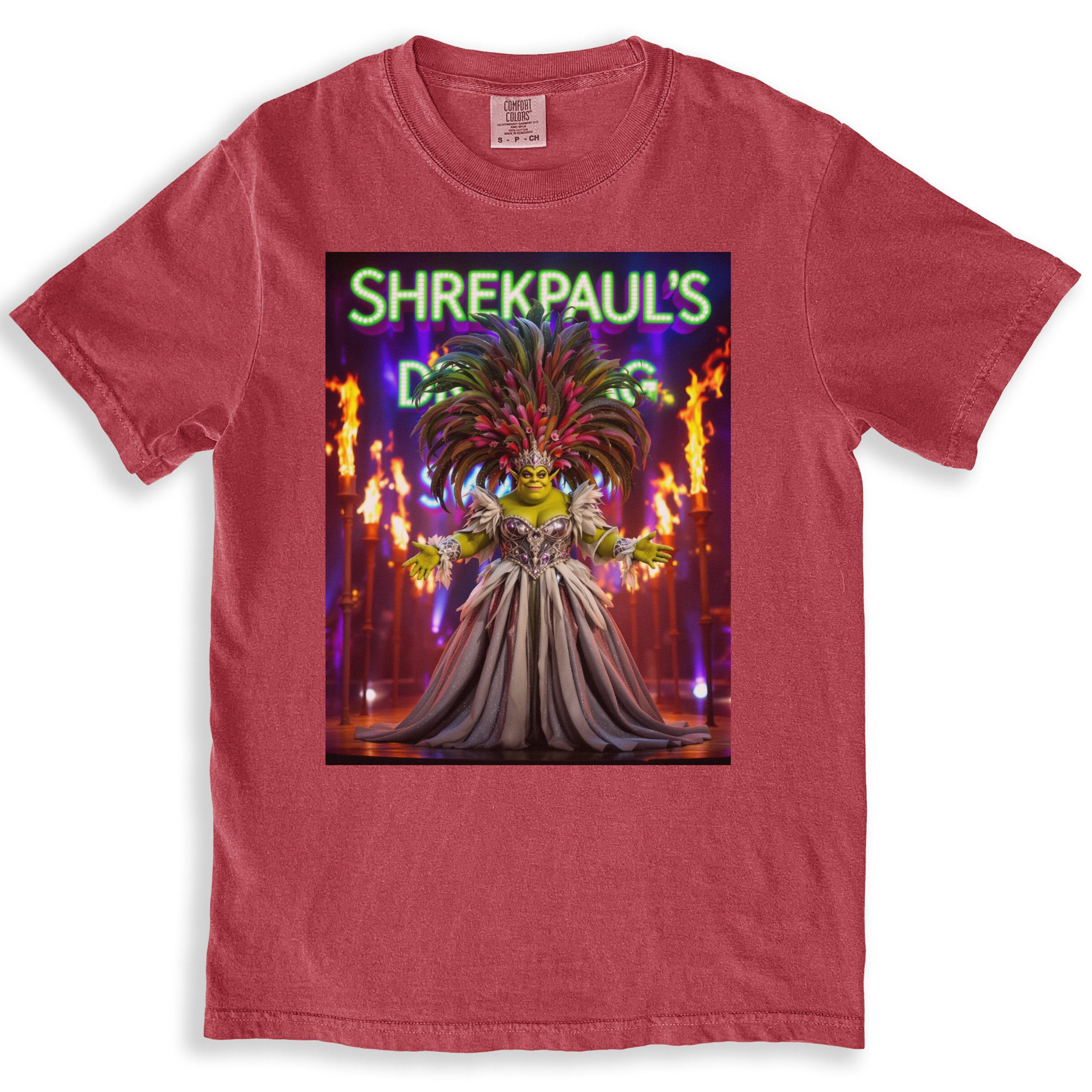 Shrekpauls Drag Glowing Neon Backdrop Design T-Shirts