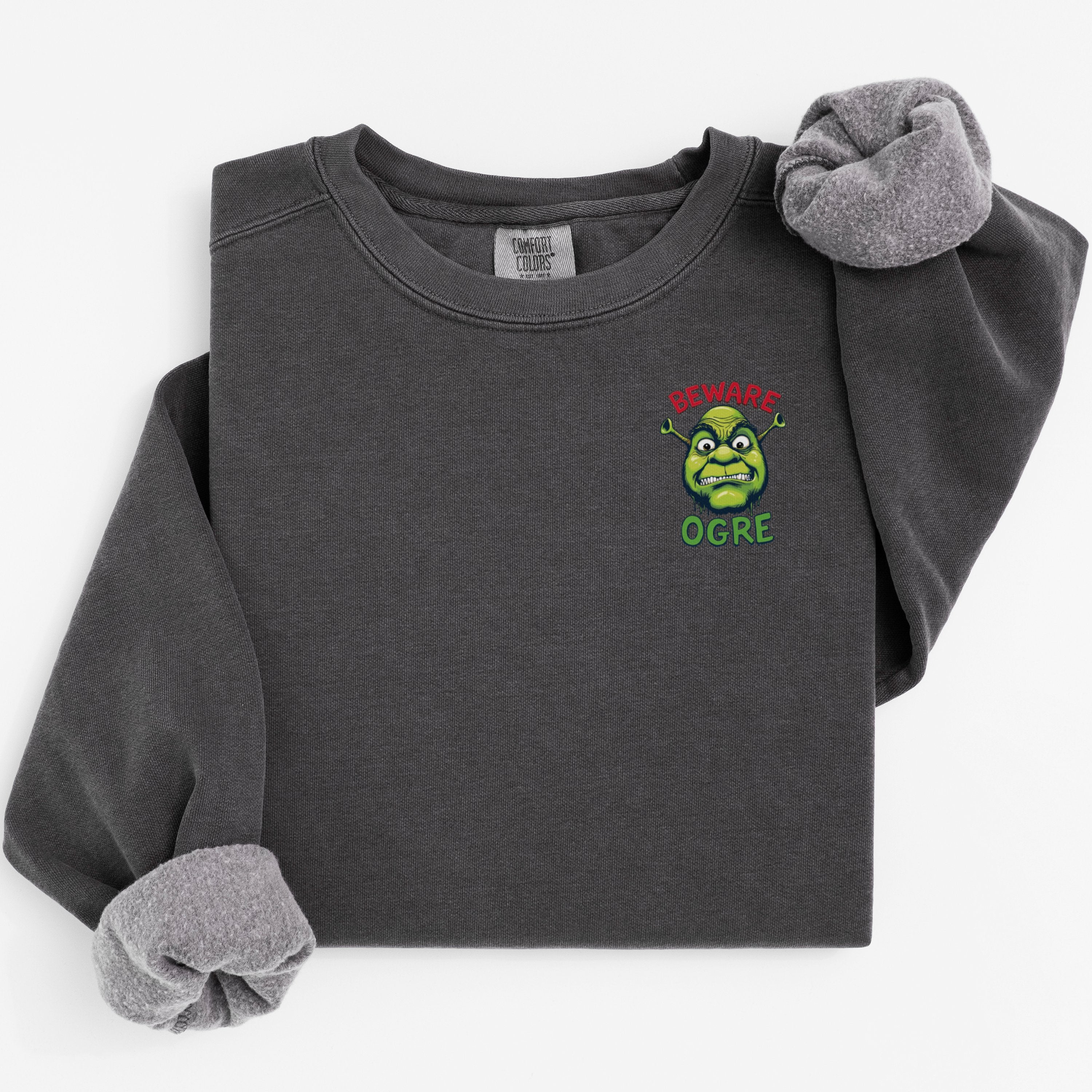 Beware Ogre Graphic Design on Solid Dark Sweatshirt product type