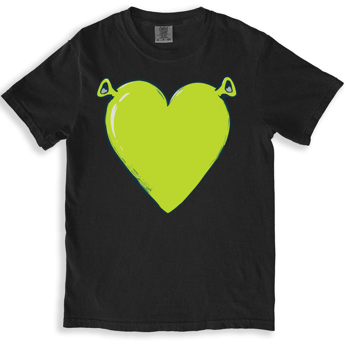 Vibrant Green Heart T-shirt with Cute Design product type