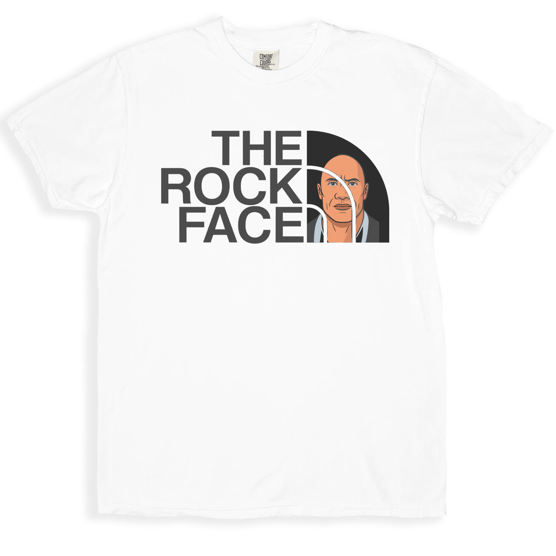 The Rock Face Graphic Design White T-Shirt product