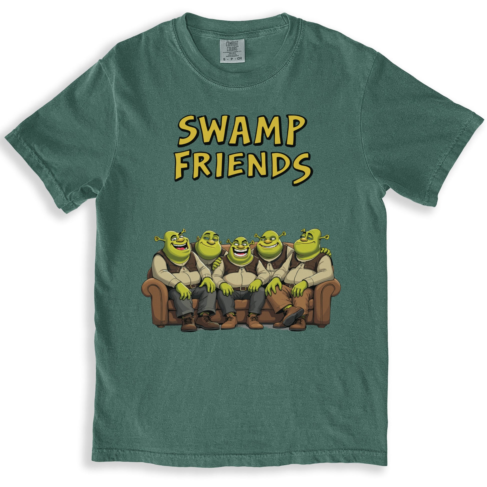 Swamp Friends Graphic Tee Funny Shrek Green Shirt product