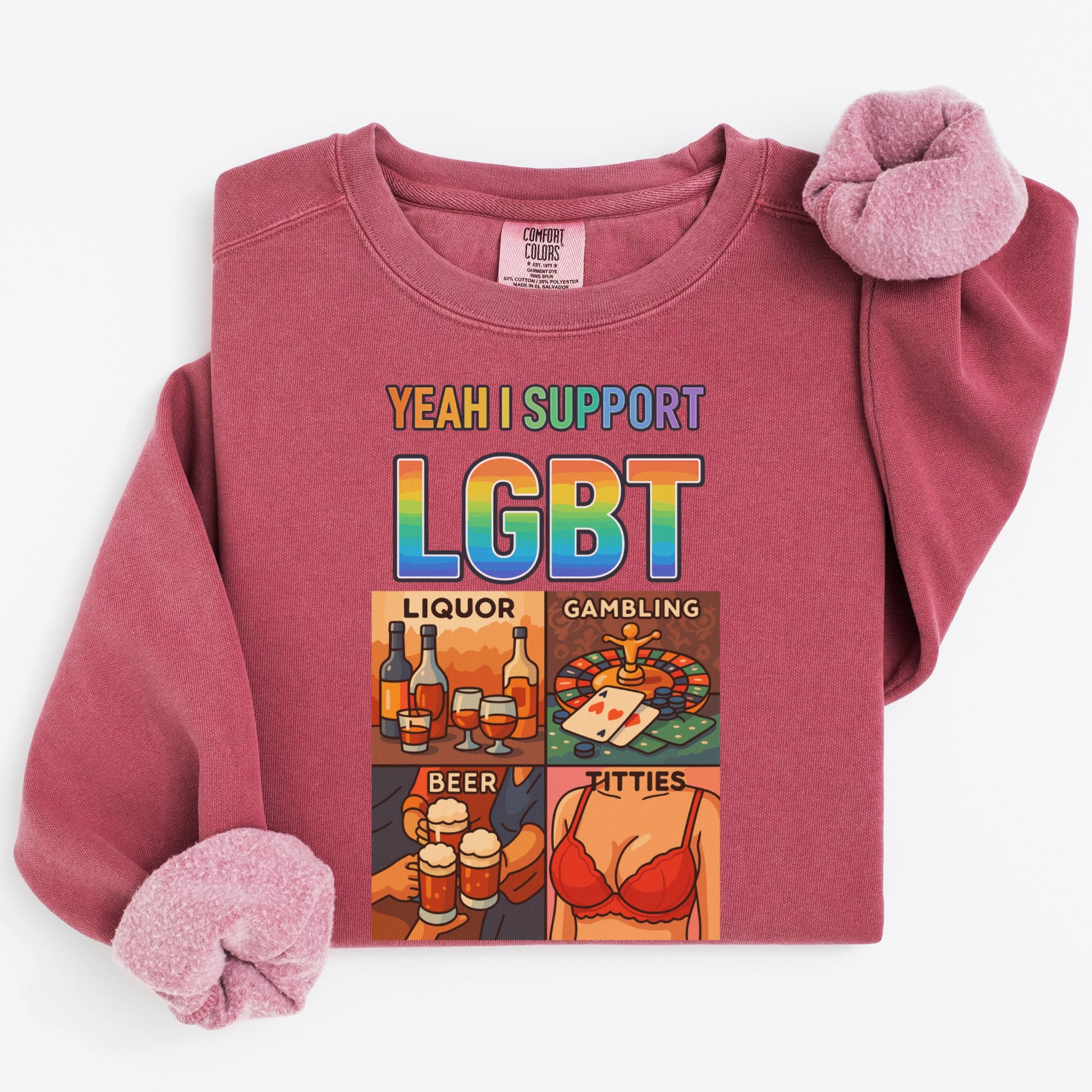 Yeah I Support LGBT Liquor Gambling Beer Titties product