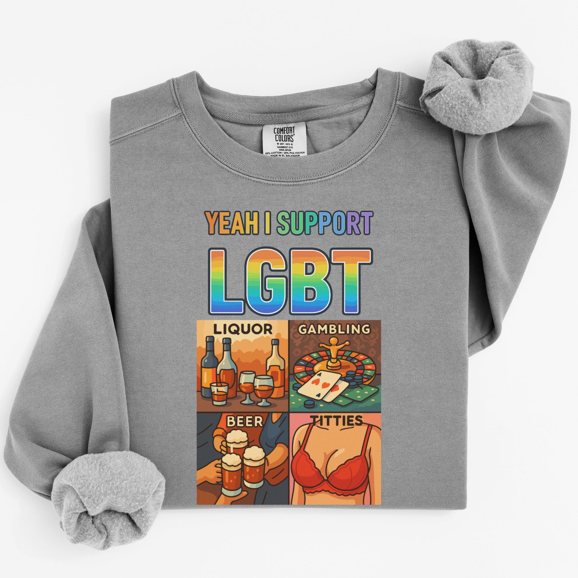 Yeah I Support LGBT Liquor Gambling Beer Titties product