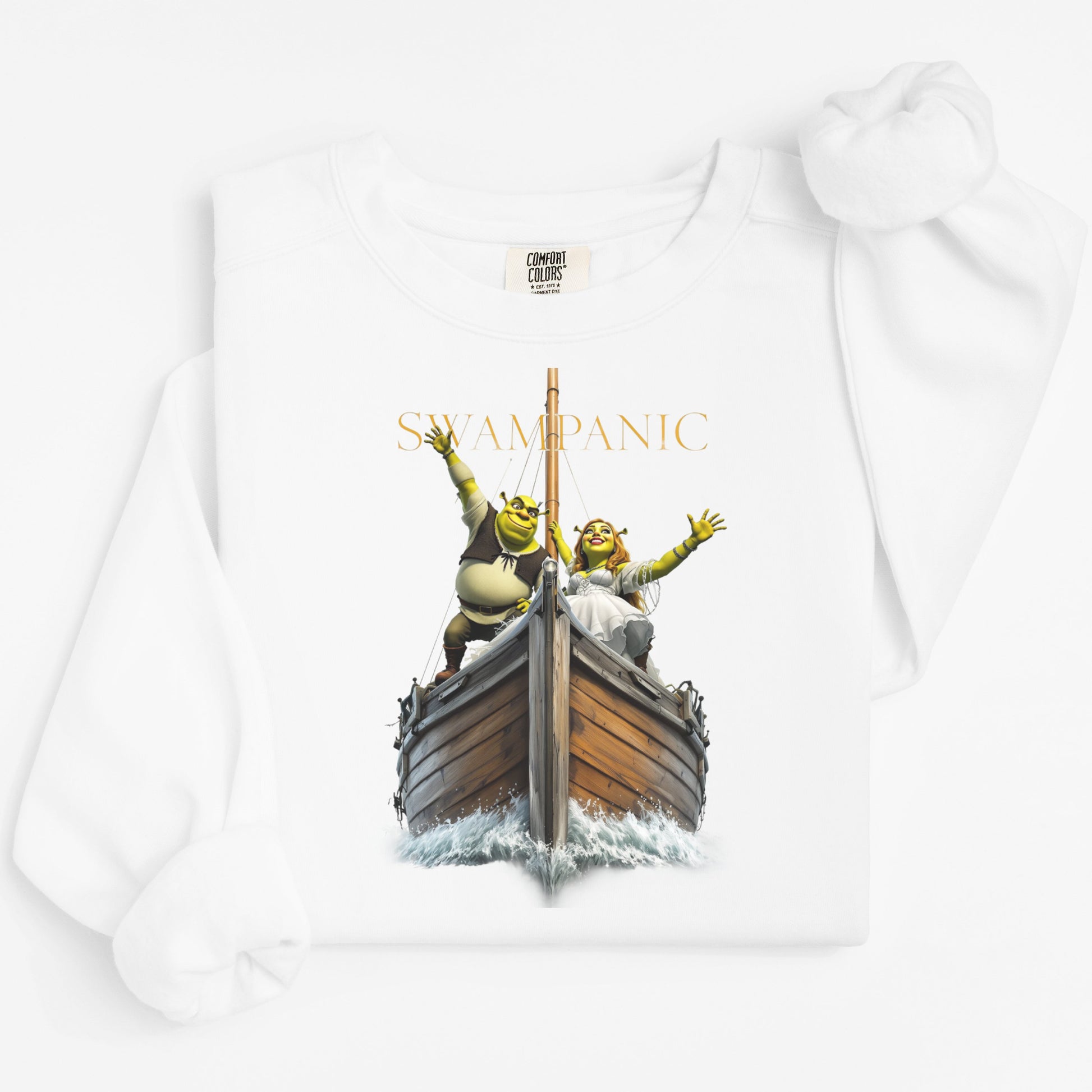 Shrek and Donkey Swampanic themed crewneck product type