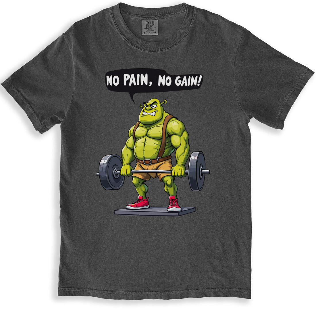 No Pain No Gain Cartoon Graphic Workout T-Shirt product
