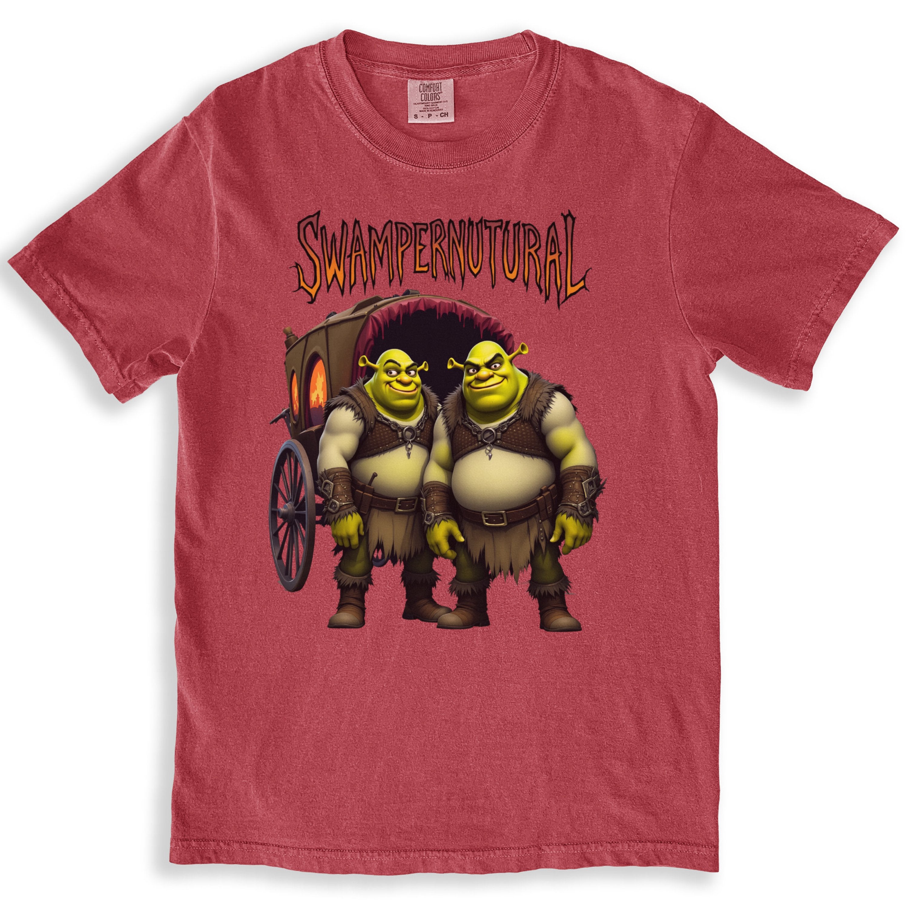 Swampernatural Shrek Duo with Carriage Artistic Design T-Shirts