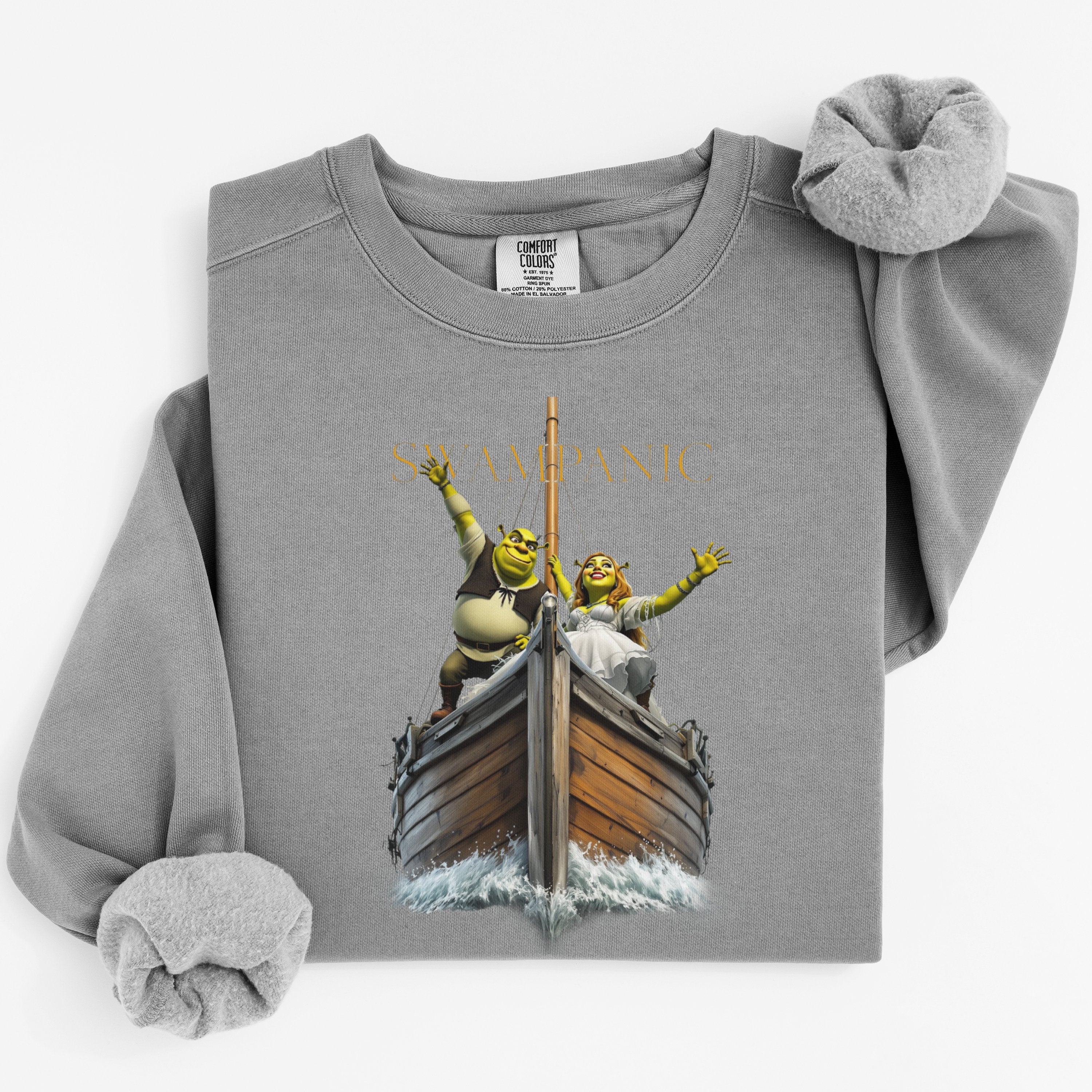 Shrek and Fiona on a Boat Graphic Sweatshirt product type