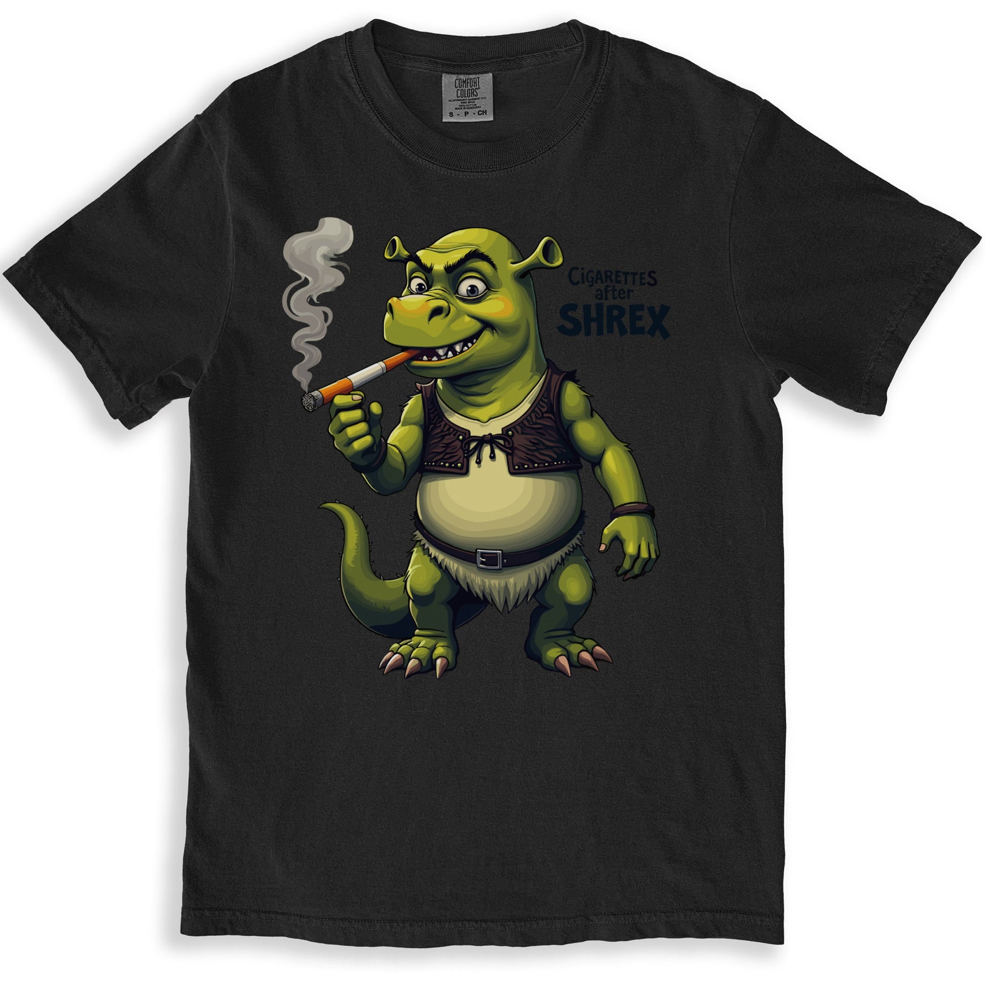 Smoking Green Ogre Character Graphic T-shirt product type