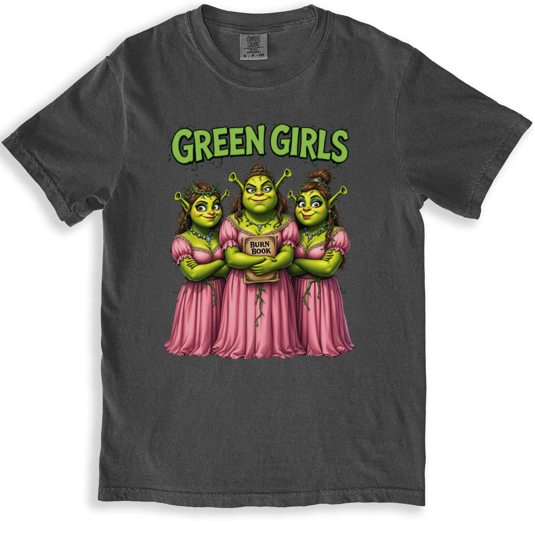 Funny Green Girls Cartoon Graphic T-Shirt product