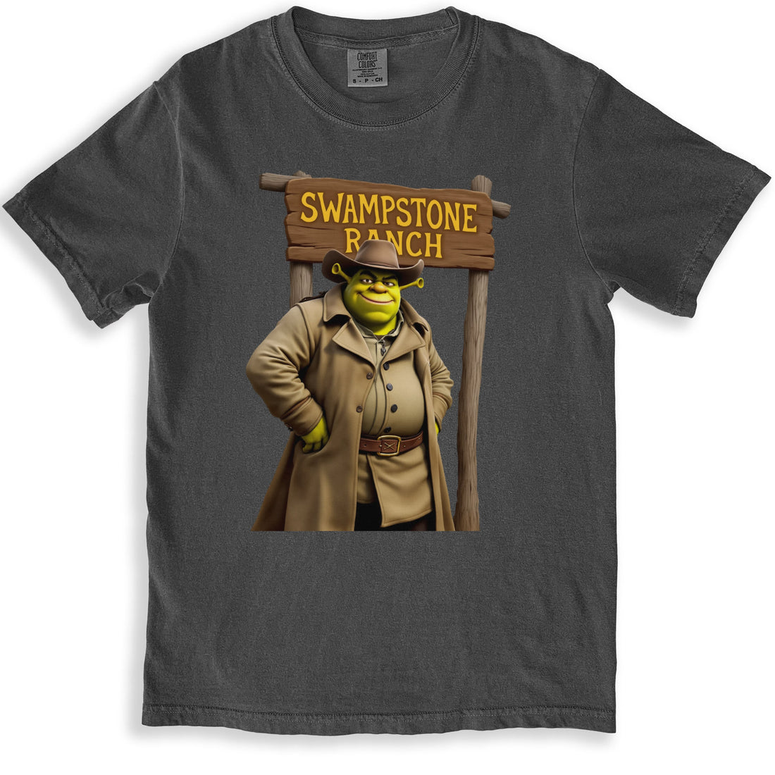 Swampstone Ranch Graphic Cowboy Shrek T-Shirt product