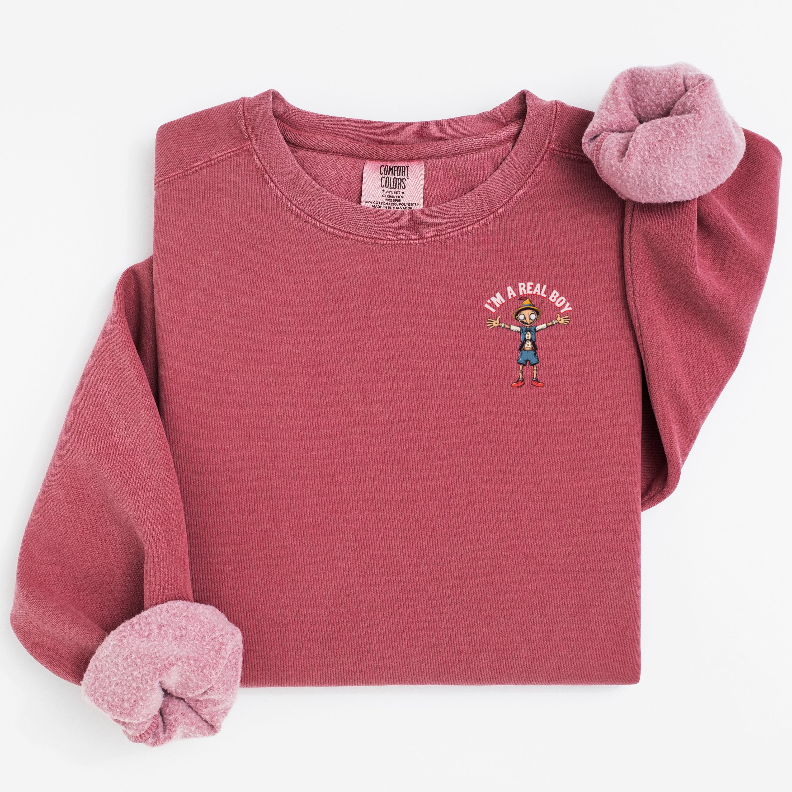 I'm a Real Boy Embroidered Red Crew Neck product type