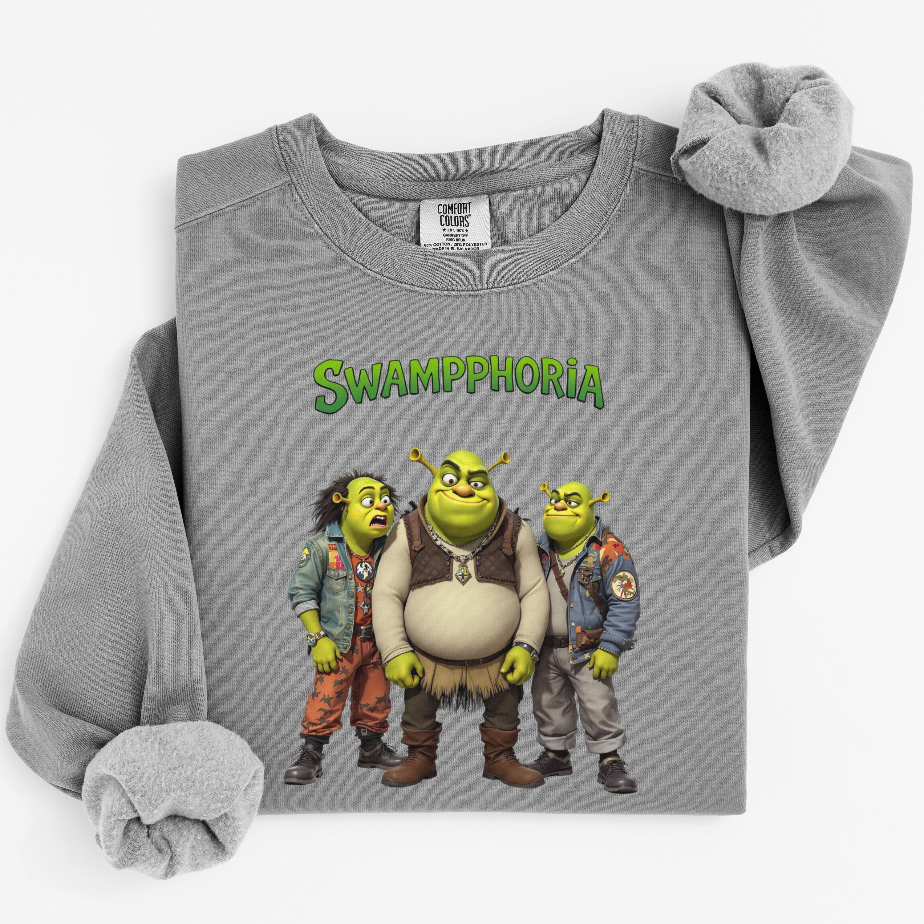 Swamphphoria Shrek Characters Grey Sweatshirt product
