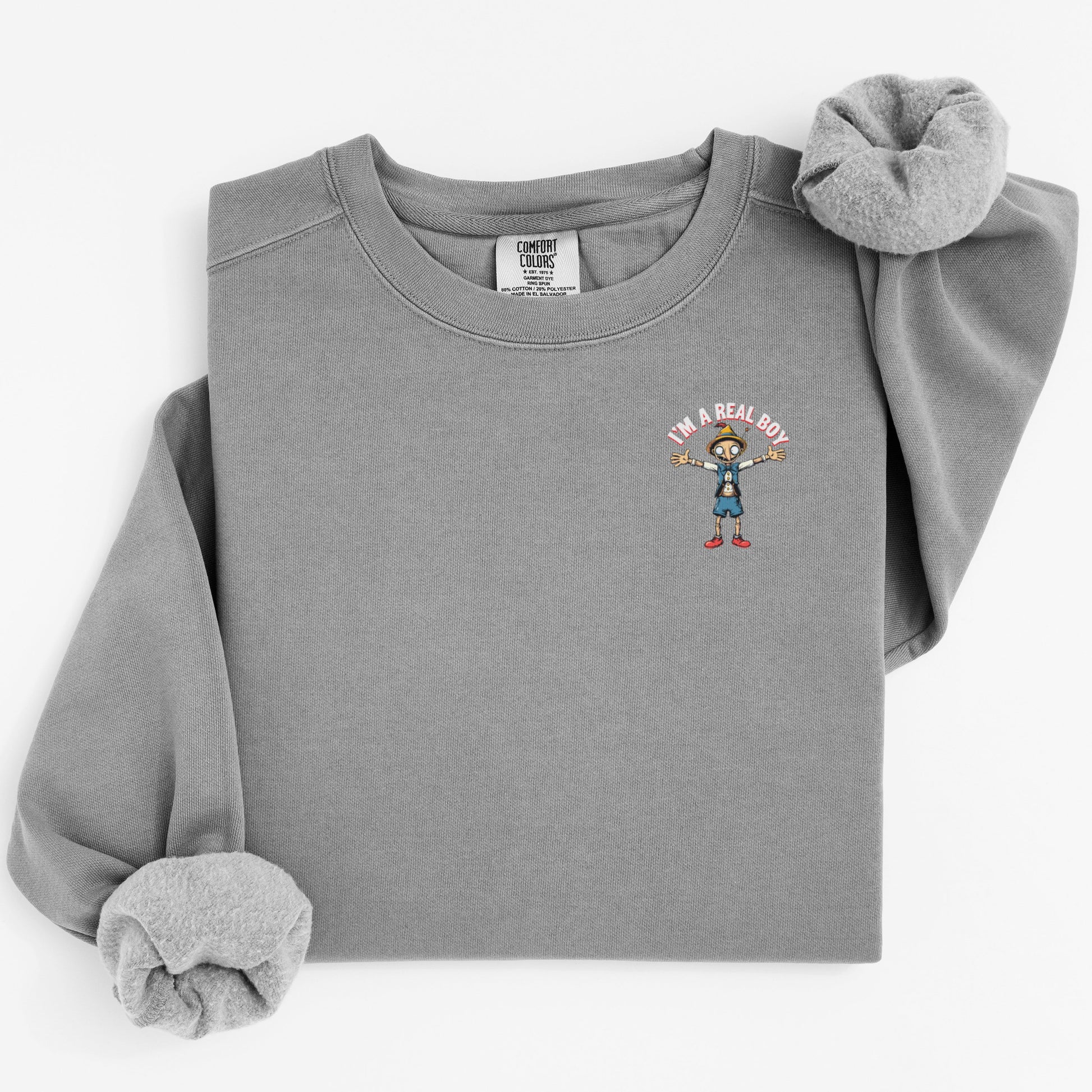 I'm a Real Boy Character Print Gray Long Sleeve product