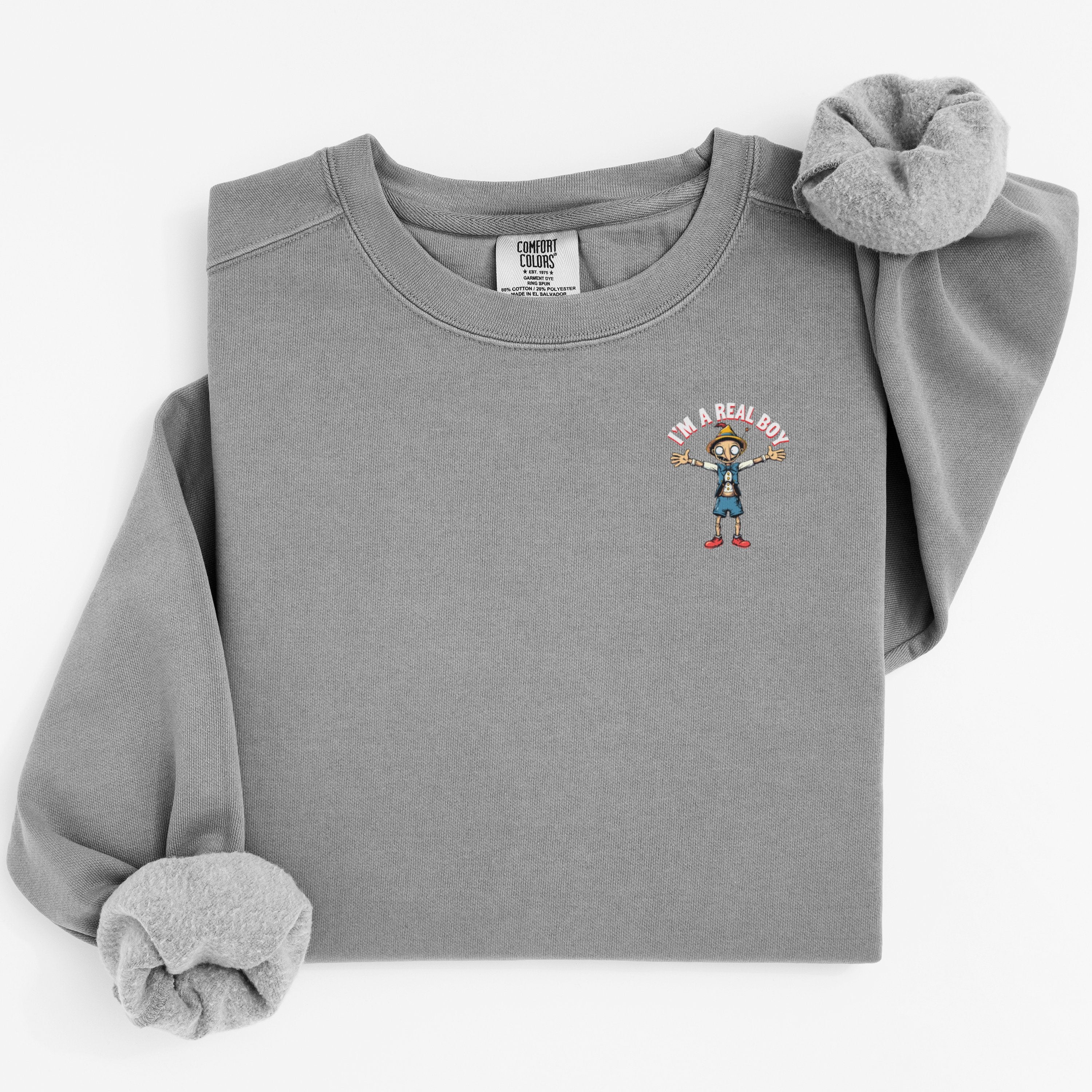 I'm a Real Boy Character Print Gray Long Sleeve product