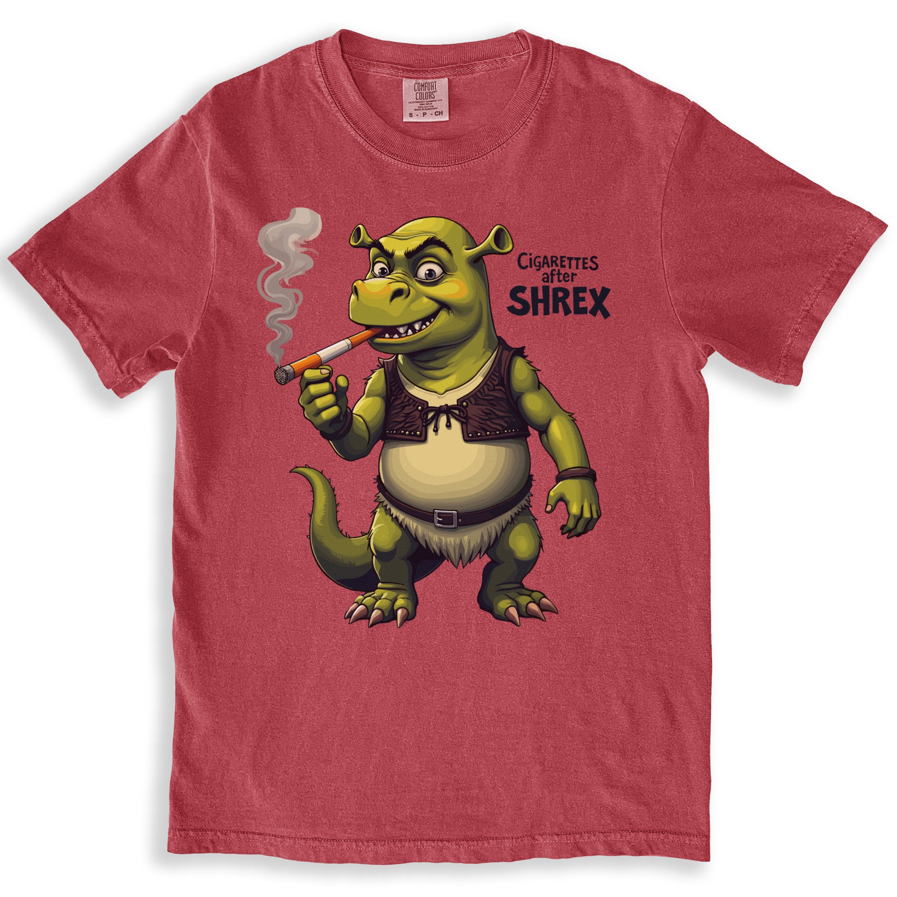 Cigarettes After Shrek Cartoon Funny Design Image T-Shirts